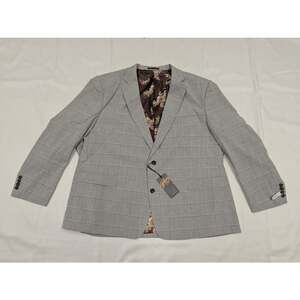 Johnny Bigg Jacket Mens 54 Grey Checkered Pattern Sports Blazer NEW